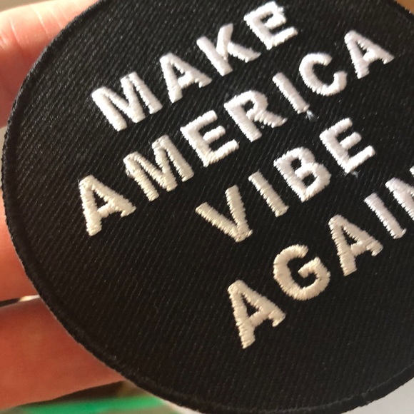 New Black And White Make America Vibe Again  3" Embroidery Iron-on Custom Patch - Picture 7 of 10
